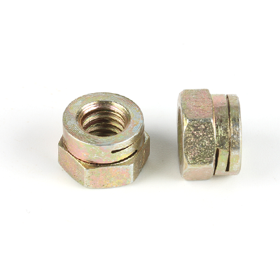 碳鋼8級彩鋅六角全金屬割槽鎖緊螺母NFE25-411